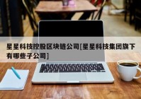 星星科技控股区块链公司[星星科技集团旗下有哪些子公司]